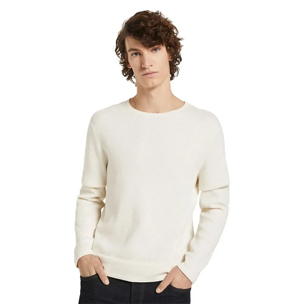 Maglione Zigzag Structured Oat Milk Melange XL - Tom tailor - FashionsVida