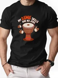 Men's Short Sleeve T-Shirt 100% Cotton Soft Breathable Fun Stylish Cool Classic Djembe Drum Graphic For Music Lovers O-neck Top