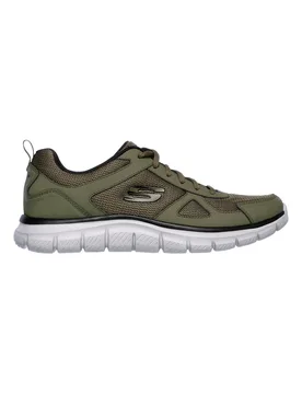 Sneakers verde oliva in pelle e mesh con soletta memory foam Track Scloric da Uomo 41 - Skechers - FashionsVida