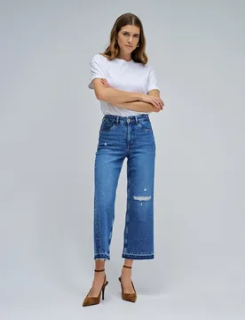 Vaqueros de mujer faith push in cropped straight - Salsa Jeans - FashionsVida