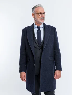 Abrigo de hombre en azul oscuro - Wickett Jones - FashionsVida