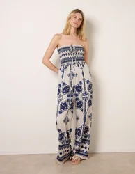 Tribal Print Jumpsuit - S/M / NAVY - female