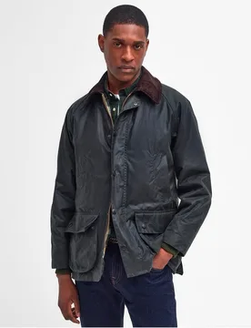 Chaqueta de hombre con cuello de pana y cierre de cremallera - Barbour - FashionsVida