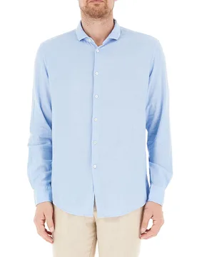 Camicia in lino AZZURRO CHIARO XL - QB24 - FashionsVida