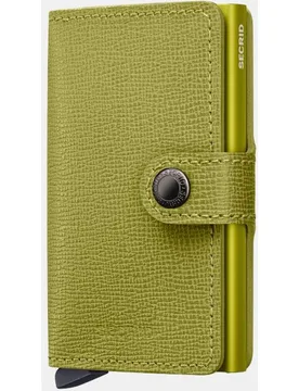 Tarjetero de piel Crisple Lime con protección RFID - Secrid - FashionsVida