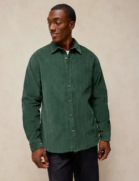 Griffin Pure Cotton Corduroy Shirt Dark Green male - White stuff - FashionsVida