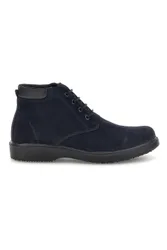 Polacchini blu in pelle con lacci 1256 45