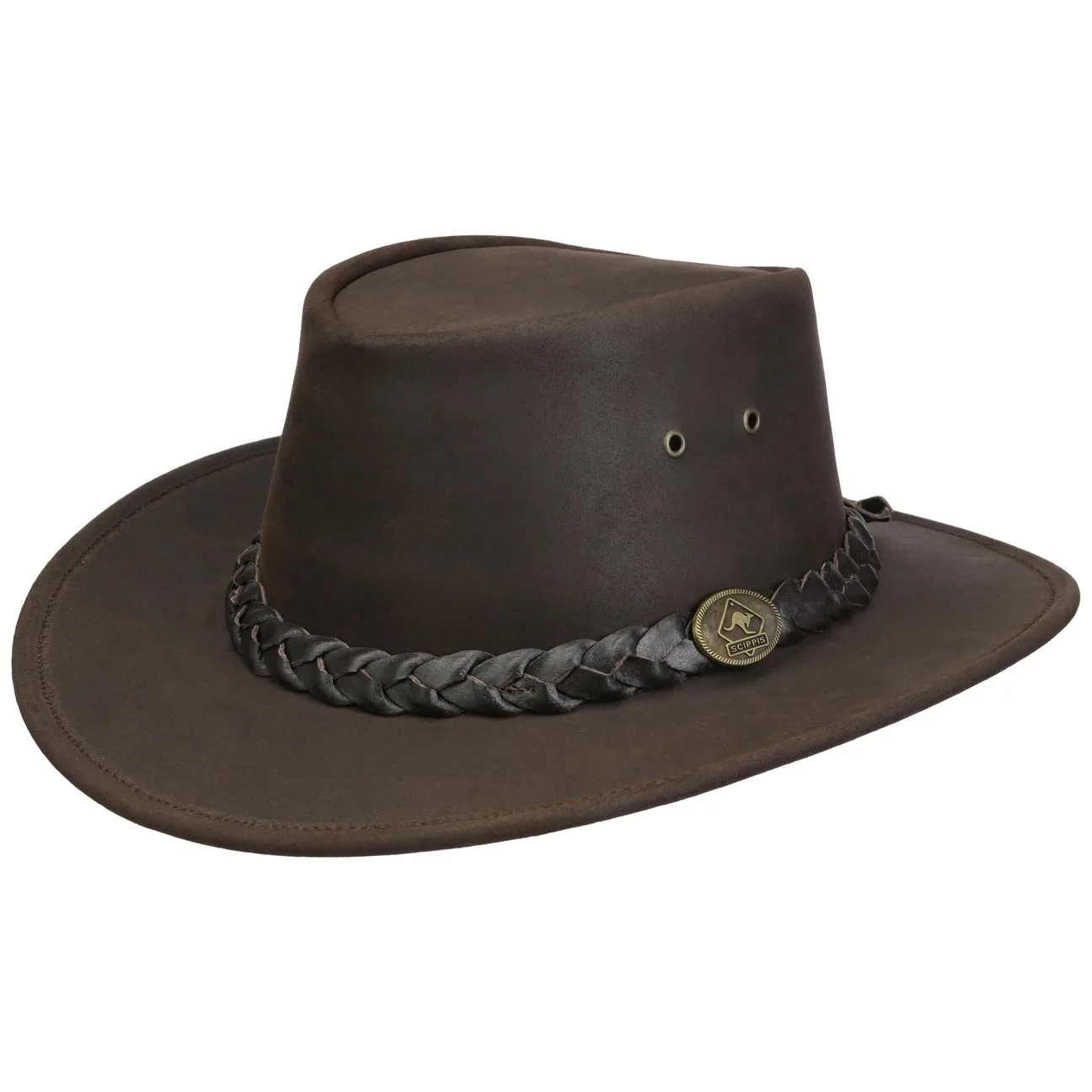 Bushman Leather Hat by - brown - Size: XL (60-61 cm) - Scippis - FashionsVida