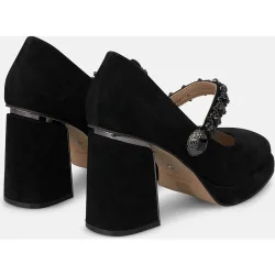 Zapato de salón de mujer en ante con plataforma