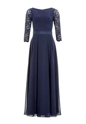 Abendkleid aus Spitze und Chiffon m female