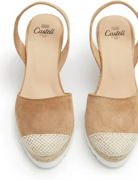 Sandalias de mujer de ante y esparto - CASTELL MENORCA - FashionsVida