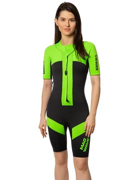 Swmrn Hybrid Dsss Sty Woman Neoprene Short Sleeve Wetsuit Black 2XL Women - Mad Wave - FashionsVida