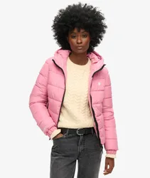 Superdry Damen Spirit Sports Steppjacke mit Kapuze Pink - Größe: 36