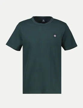 T-Shirt mit Logo-Badge Grün L - Lerros - FashionsVida