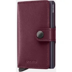 Tarjetero de piel original, con protección RFID en color dark purple de hombre