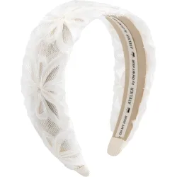 Diadema flores bordadas blanca