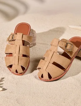 Nuevas sandalias planas de estilo europeo y americano con diseño calado y hebilla, versátiles para combinar con vestidos, ropa de playa casual, esti - Shein - FashionsVida