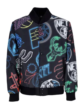 Giubbotto Bomber Uomo Nba All Over Print Bomber Black/multi - New era - FashionsVida