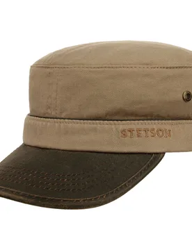 Katonah Cotton Army Cap by - light brown - Unisex - Size: S (54-55 cm) - Stetson - FashionsVida
