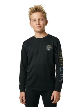 T-shirt à Manches Longues Simple Fade Black XL Garçon - Salty Crew - FashionsVida