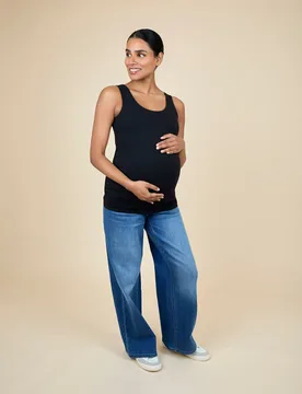 Maternity 2 Pack Cotton Rich Vests Black female - JoJo Maman Bébé - FashionsVida