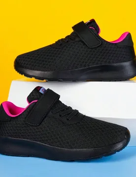 Par De Zapatos Deportivos Ligeros Y Cómodos Para Mujer, Color Negro Sólido, Malla Transpirable, Zapatillas Versátiles Para Primavera Y Verano, Sin - Shein - FashionsVida