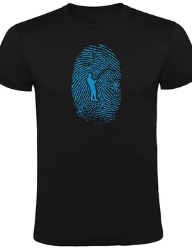 Angler Fingerprint Short Sleeve T-shirt Black XL Men - Kruskis - FashionsVida