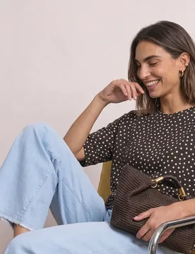 Batwing Shirt mit Rundhals und Print female Braun - Street One - FashionsVida
