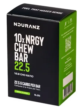 Boîte De Barres énergétiques à Mâcher Nrgy 22.5 Pomme 30g 10 Unités - Nduranz - FashionsVida