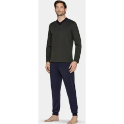 Pijama largo de hombre de punto con micromotivo