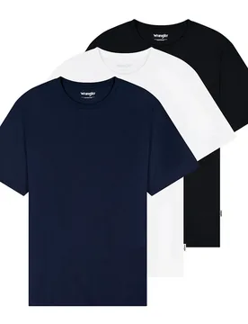 T-shirt à Manches Courtes 112371481 Regular Fit 3 Unités White / Navy / Black S - Wrangler - FashionsVida