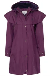 Women's Outrider 3/4 Length Waterproof Raincoat in Burgundy Size: 22 - Burgundy - Size: 22