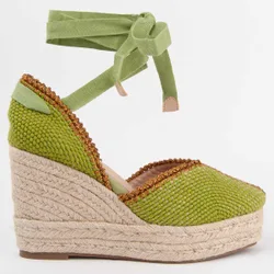 Womens Wedge Espadrille Balenci12 Green - Size Eu 39