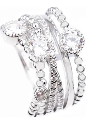 Womens 6117801082160 Ladies Ring Silver Sterling - Size M 1/2