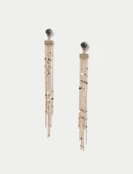 Fine Chain Drop Earrings Gold female