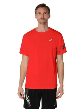 Icon Short Sleeve T-shirt Flash Red 2XL Men - Asics - FashionsVida