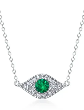 Luxury Evil Eye Emerald Pendant Necklace for Women Iced Out Green Crystal Choker Amulet Lucky Charm Boho Aesthetic Jewelry Gift - Aliexpress - FashionsVida