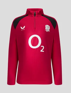 England Rugby Juniors 26/27 Training Midlayer Top - Red JM Unisex - Castore - FashionsVida