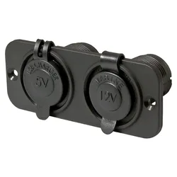 Doulbe Flush Frame With Usb 2.4a&standard Socket Black One Size unisex