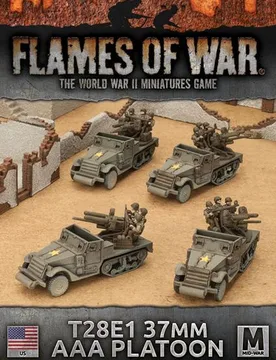 Flames of War - American - T28E1 37mm AAA Platoon (4x Plastic/Resin/Metal) - Battlefront Miniatures - FashionsVida