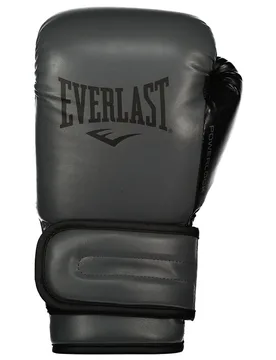 Gants De Boxe En Cuir Synthétique Powerlock 2r Charcoal 12 oz - Everlast - FashionsVida