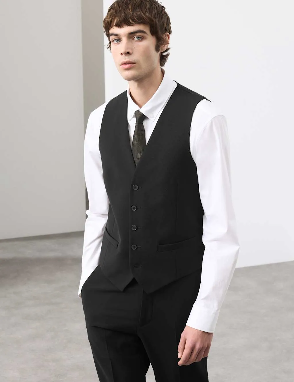 Wool Rich Performance Waistcoat Black male - Autograph - FashionsVida