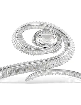 Fermaglio Ariana Grande x , Taglio baguette, Bianco, Placcato rodio OS - Swarovski - FashionsVida