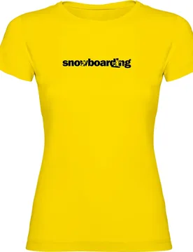 T-shirt à Manches Courtes Word Snowboarding Yellow XL - Kruskis - FashionsVida