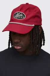 Herren Herren Bestickte Mütze Mit Kette Red