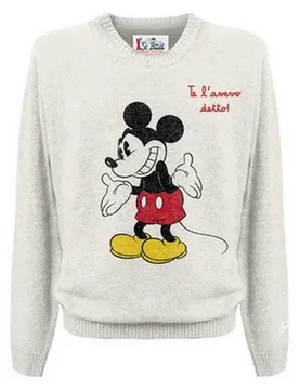 Felpe senza cappuccio uomo - heron mickey detto 10 emb - panna - MC2 SAINT BARTH - FashionsVida
