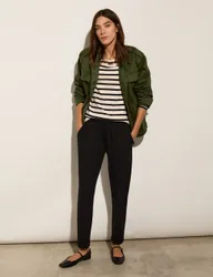 Jersey Elasticated Waist Tapered Trousers Black female