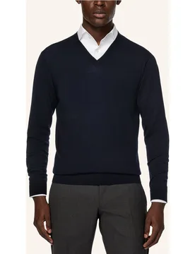 Jersey de hombre de cuello de pico de lana merina - Boggi Milano - FashionsVida