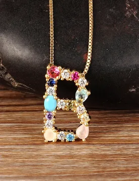 Nidin Wholesale 26pcs A-Z Letter Initial Necklace Copper Cubic Zirconia Long Chain Alphabet Pendants For Family Necklaces Gift - Aliexpress - FashionsVida
