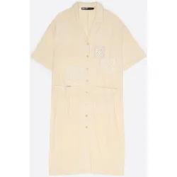 Vestido camisero midi con bolsillos